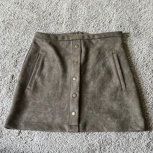 Tan Suede Mini Skirt